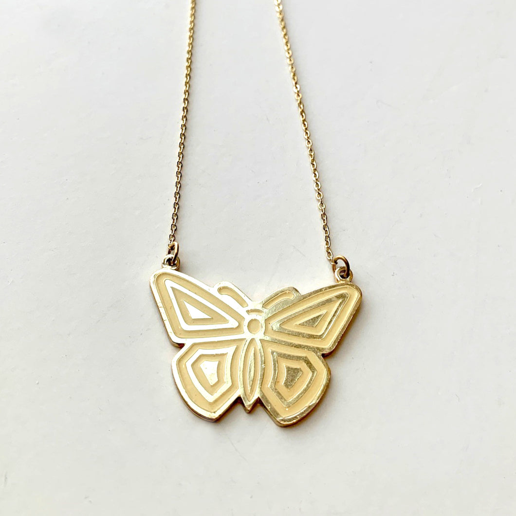 Geometric Deco Butterfly Necklace