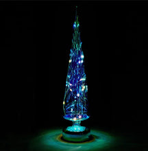 Load image into Gallery viewer, Teal LED Lighted Glass Tree
