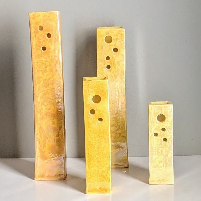 Yellow Sunshine Vases by Jutta Golas