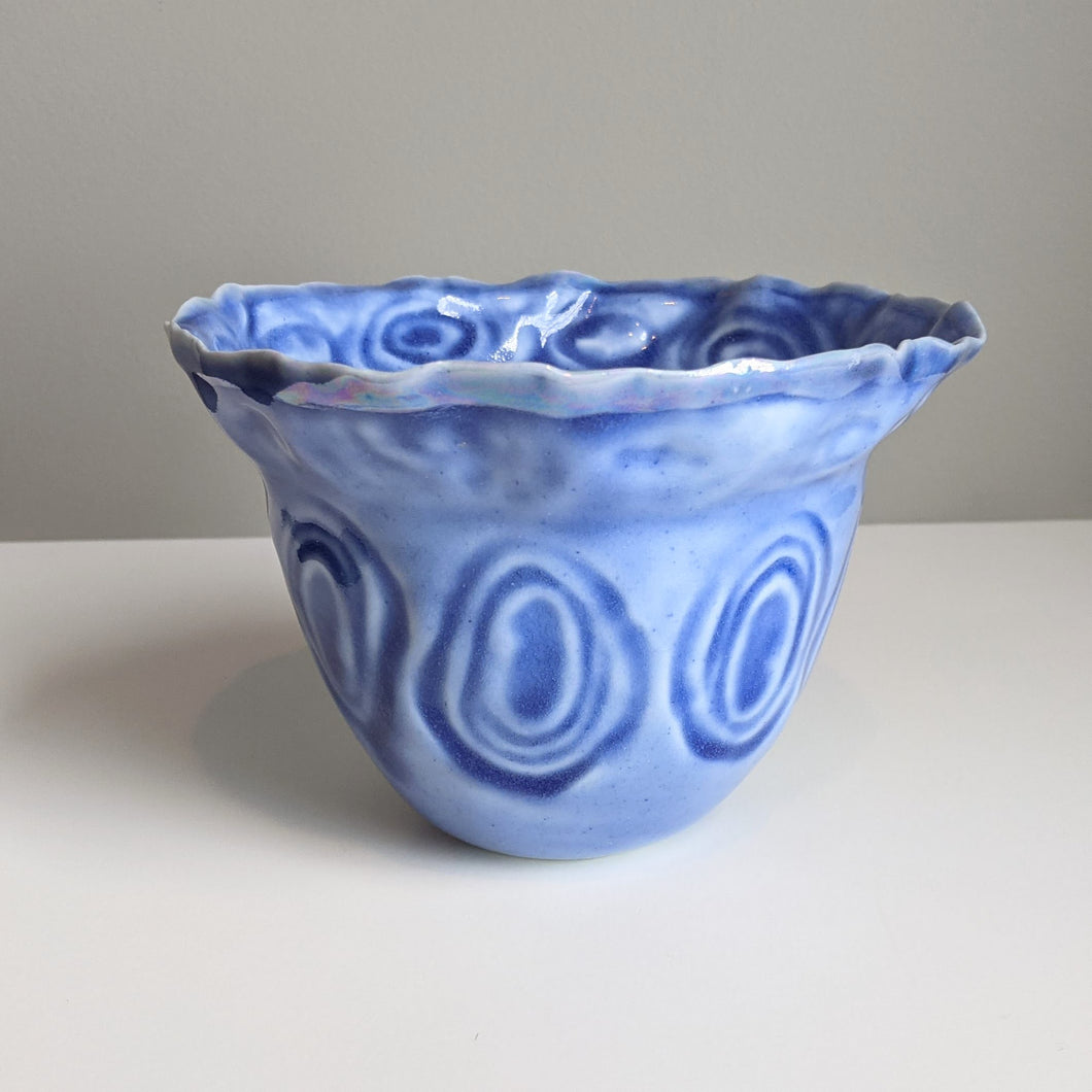 Blue Bowl with Swirl Accents by Nan McKinnell
