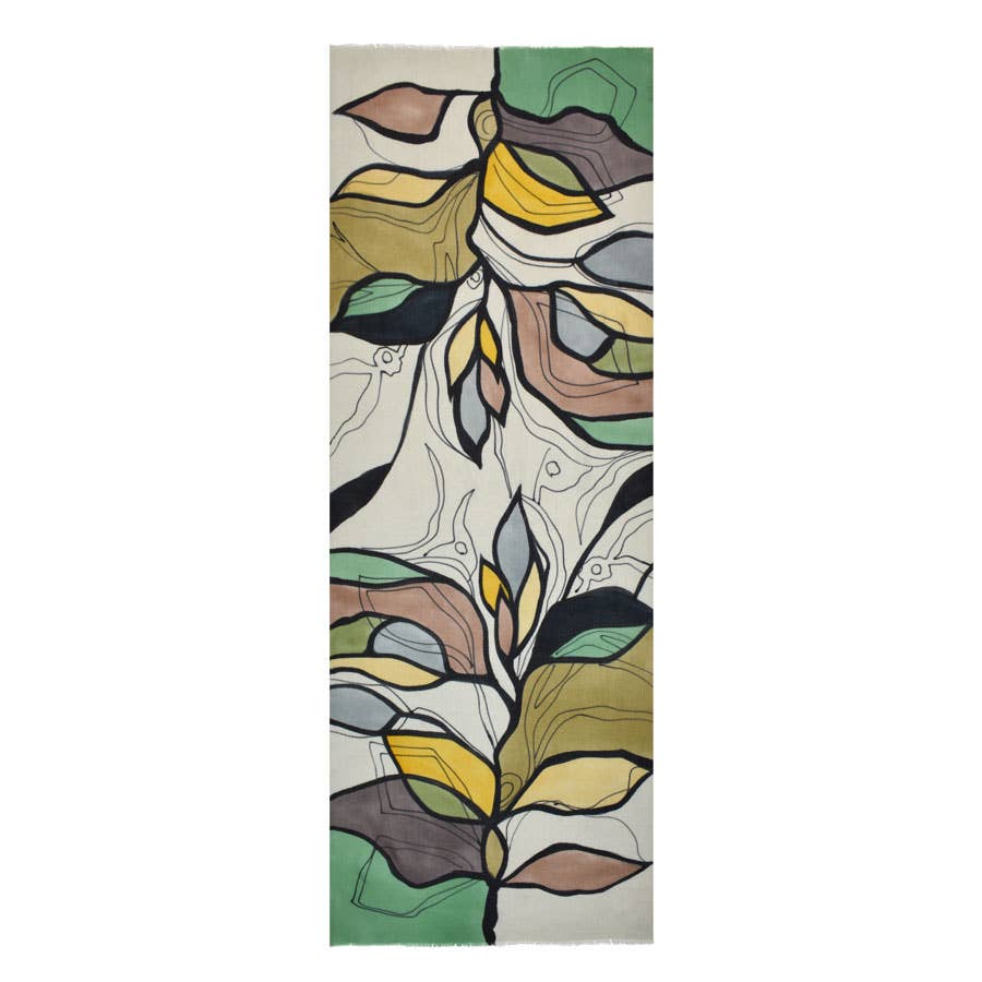 Pearce Hand Painted Leaf Scarf