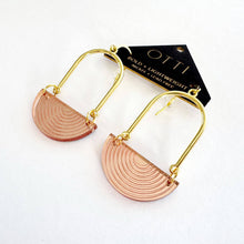 Load image into Gallery viewer, Half Moon Earrings in Rose Gold
