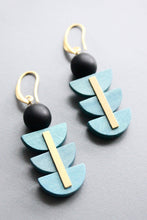 Load image into Gallery viewer, Geometric Art Deco Painted Wood Earrings
