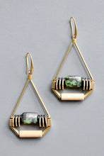 Load image into Gallery viewer, Glass and Jasper Art Deco Earrings
