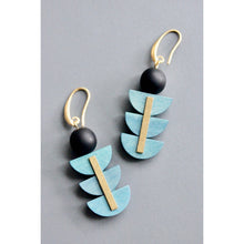 Load image into Gallery viewer, Geometric Art Deco Painted Wood Earrings
