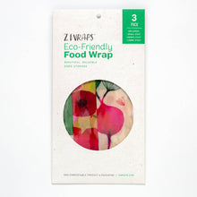 Load image into Gallery viewer, Z Wraps Set of 3 (S-1,M-1,L-1) Reusable Food Wraps
