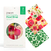 Load image into Gallery viewer, Z Wraps Set of 3 (S-1,M-1,L-1) Reusable Food Wraps
