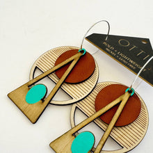 Load image into Gallery viewer, Architectural Earrings: Deco Brown
