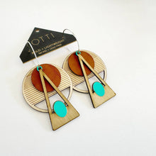 Load image into Gallery viewer, Architectural Earrings: Deco Brown
