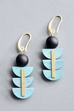 Load image into Gallery viewer, Geometric Art Deco Painted Wood Earrings
