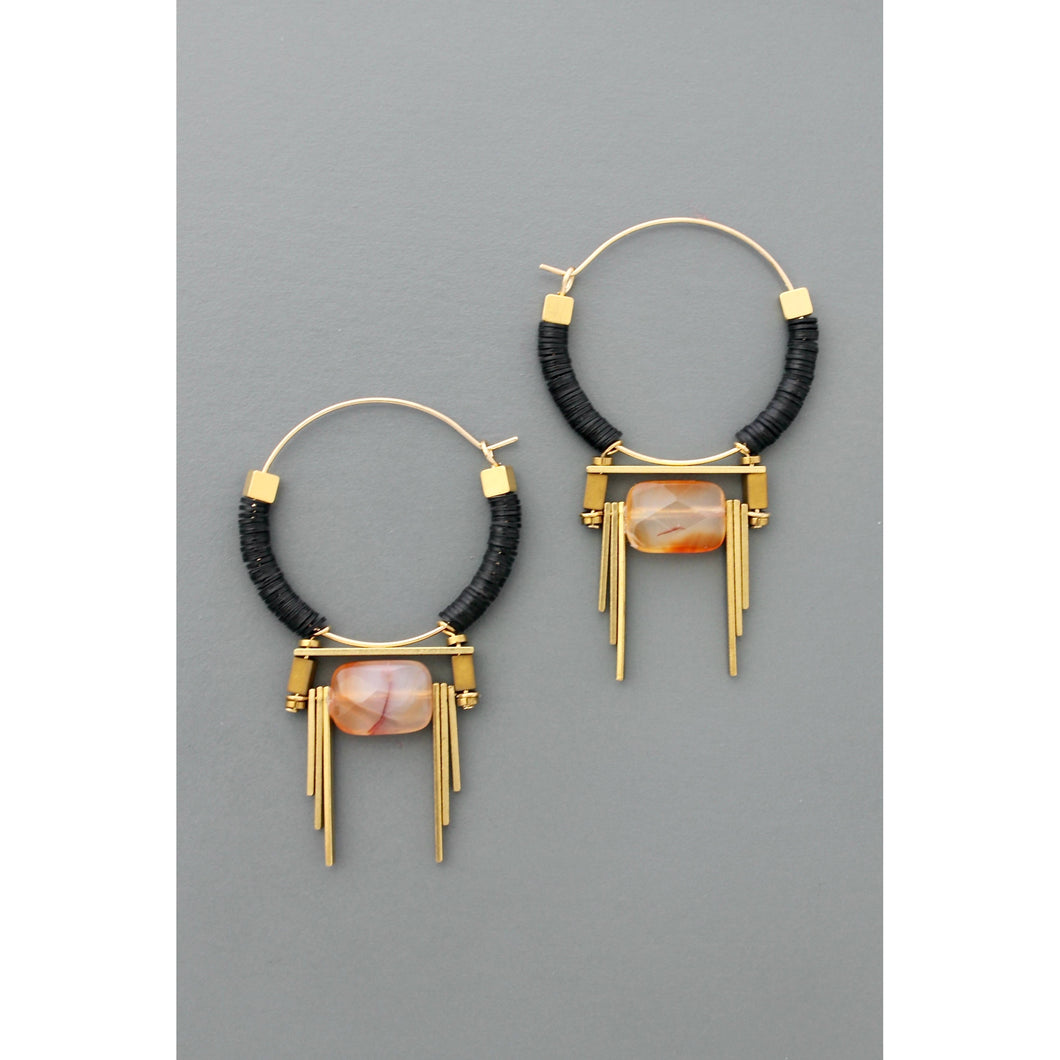 Art Deco Hoop Earrings