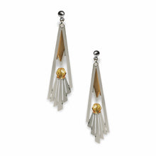 Load image into Gallery viewer, Art Deco Staircase Earrings in Topaz
