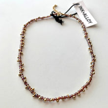 Load image into Gallery viewer, Pink Glass &amp; Brass Bead Necklace
