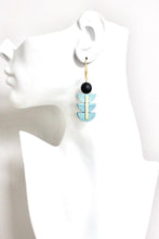 Load image into Gallery viewer, Geometric Art Deco Painted Wood Earrings
