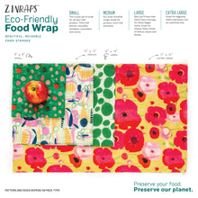 Load image into Gallery viewer, Z Wraps Set of 3 (S-1,M-1,L-1) Reusable Food Wraps
