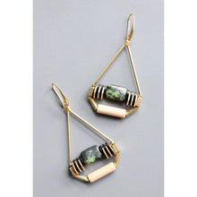 Load image into Gallery viewer, Glass and Jasper Art Deco Earrings
