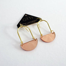 Load image into Gallery viewer, Half Moon Earrings in Rose Gold
