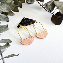 Load image into Gallery viewer, Half Moon Earrings in Rose Gold
