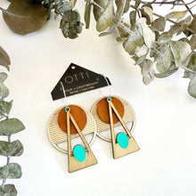 Load image into Gallery viewer, Architectural Earrings: Deco Brown
