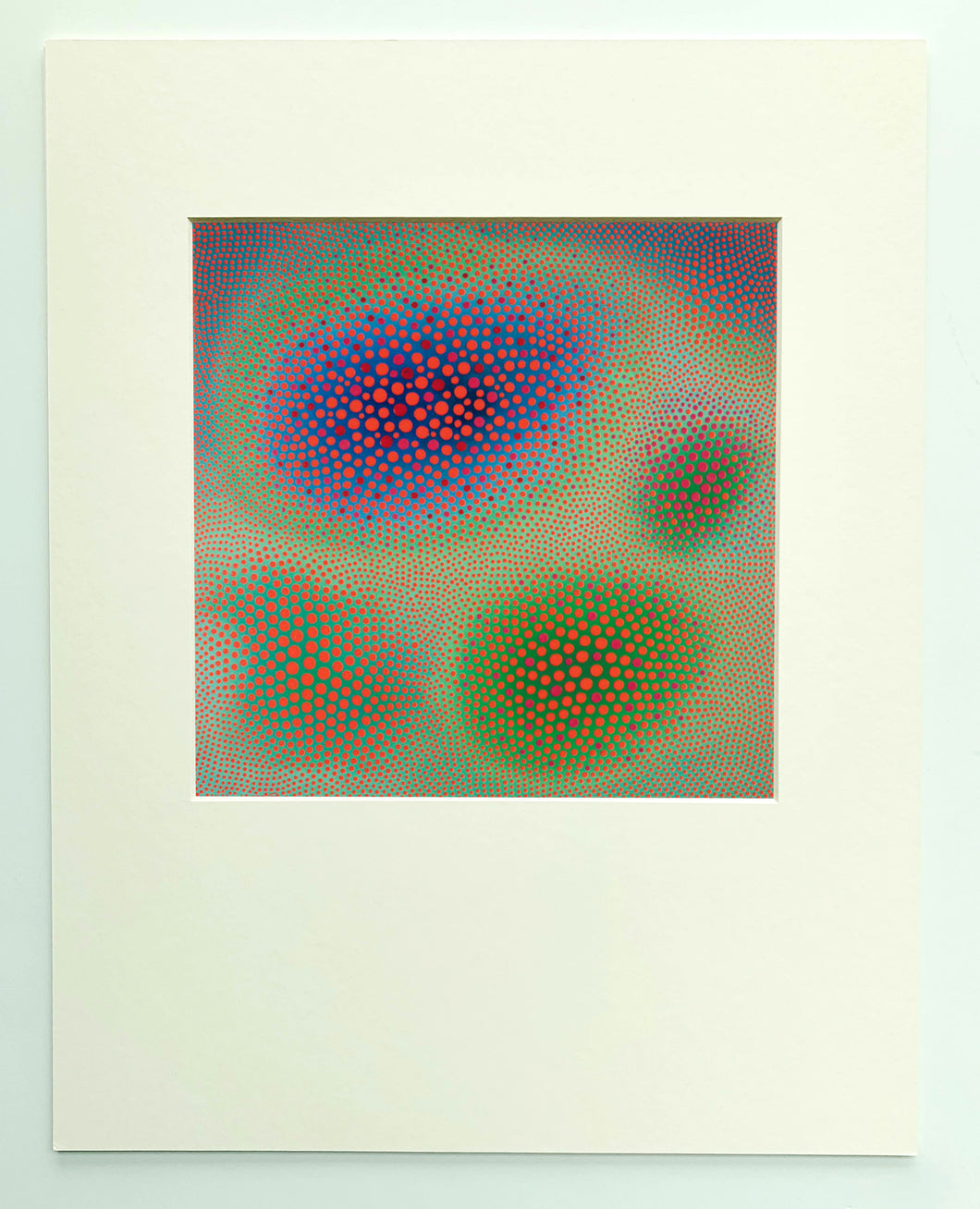 Red Vibrations in Cool Space Matted Print